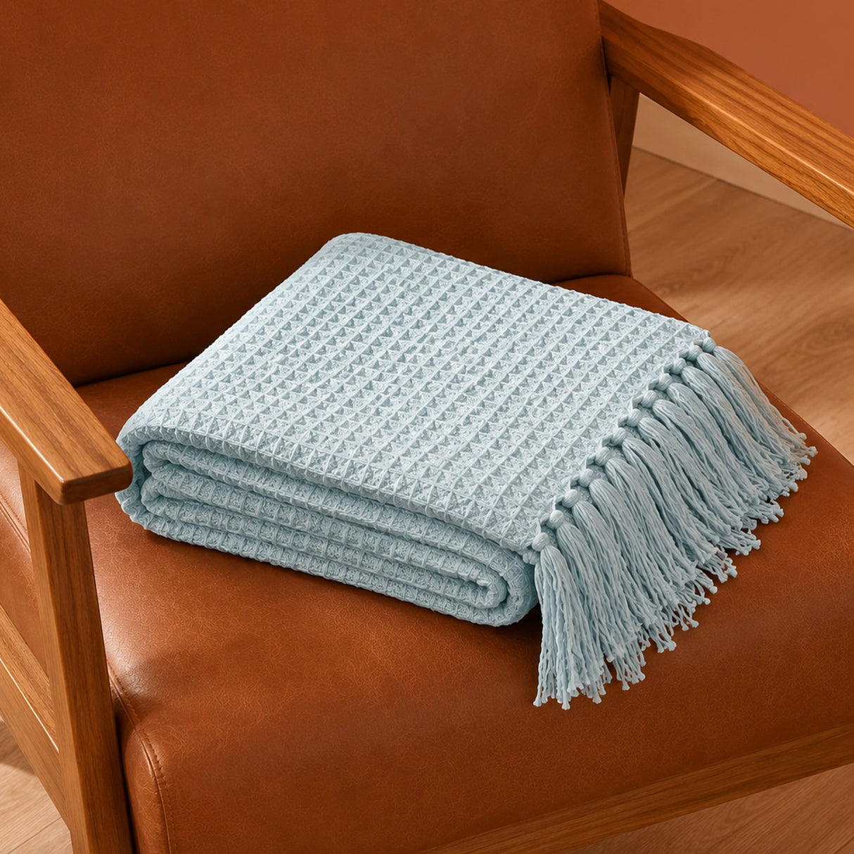 Ice Blue - Waffle Throw