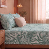 Mint Green Feather - Bedsheet (Green & White)