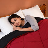 Fort - Reversible Duvet Comforter (Black & Maroon)
