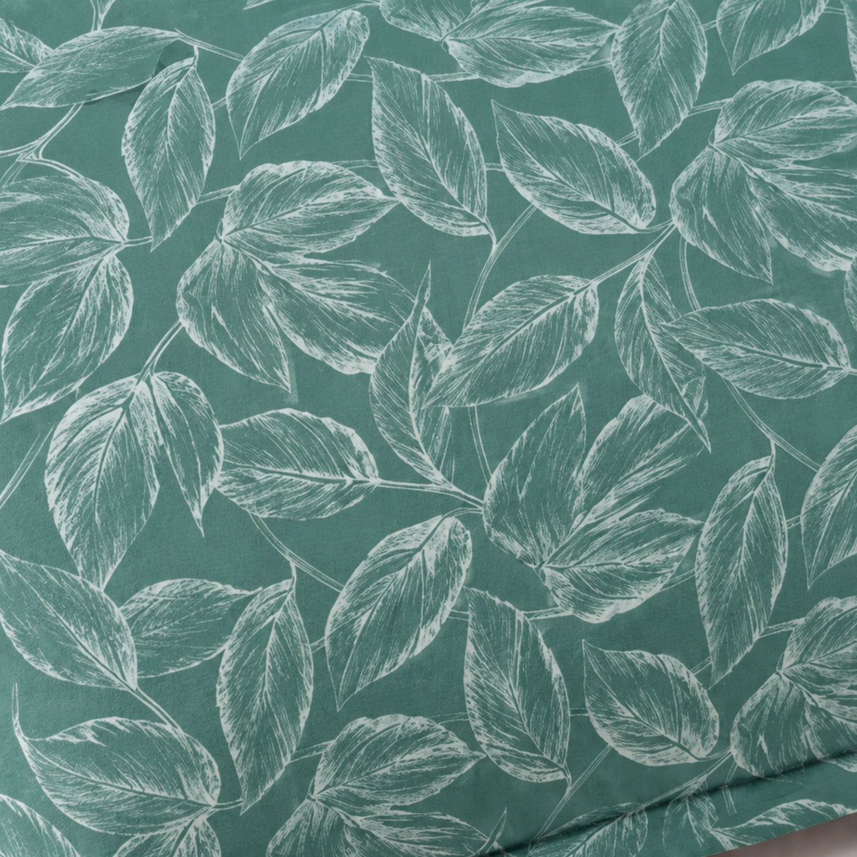 Imprimer Lilac - Leaf Printed Pillow Cover (Aqua Blue)