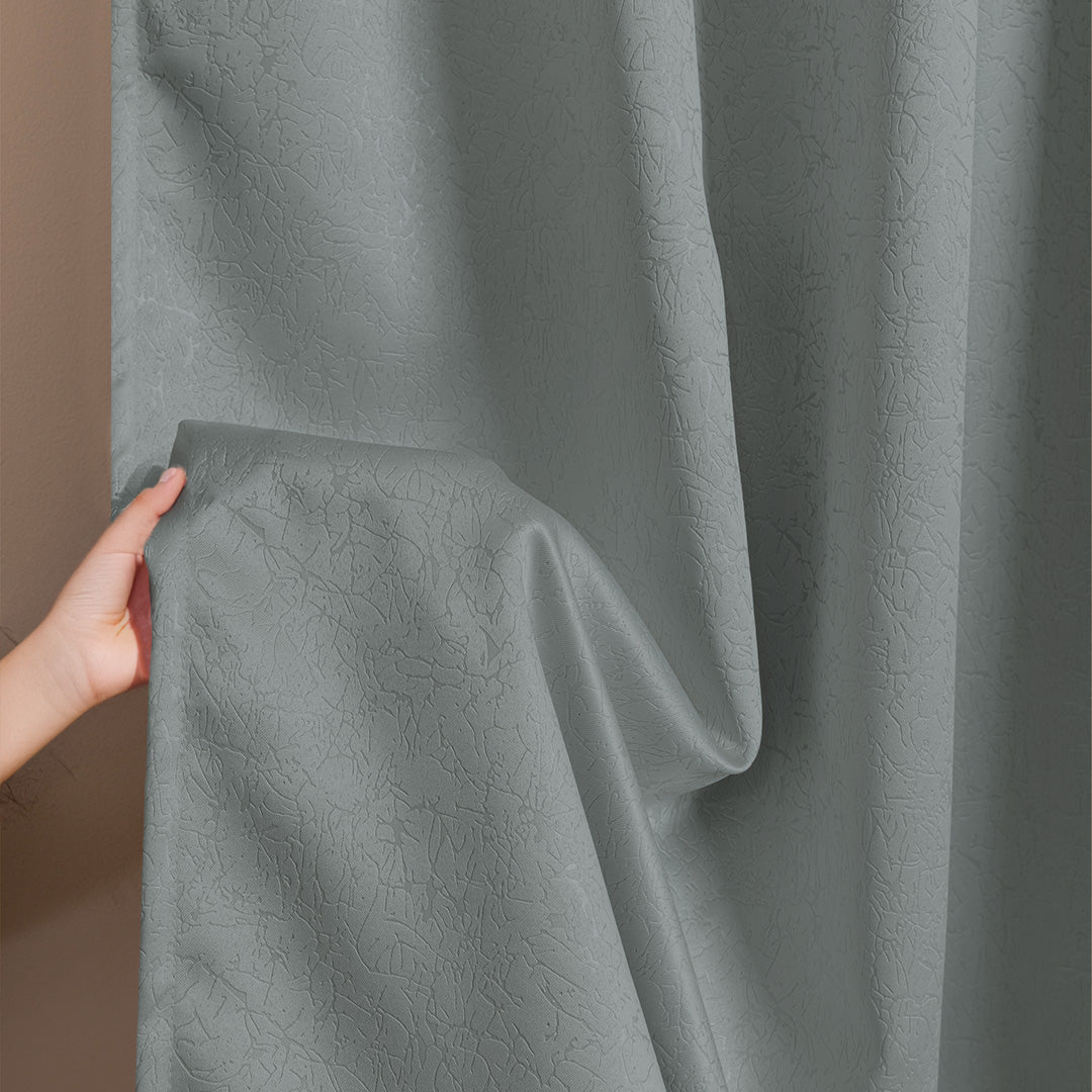 Fort Essential Abstract - Rod Pocket Black Backing Blackout Curtain (Grey)