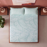Mint Green Feather - Fitted Sheet (Mint Green & White)
