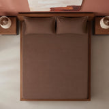 Breton Drift - Satin Stripes Fitted Bedsheet (Brown)