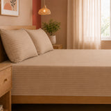 Breton Nap - Satin Stripe Bedsheet (Taupe)