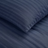 Breton Mellow - Satin Striped Duvet Cover (Navy Blue)