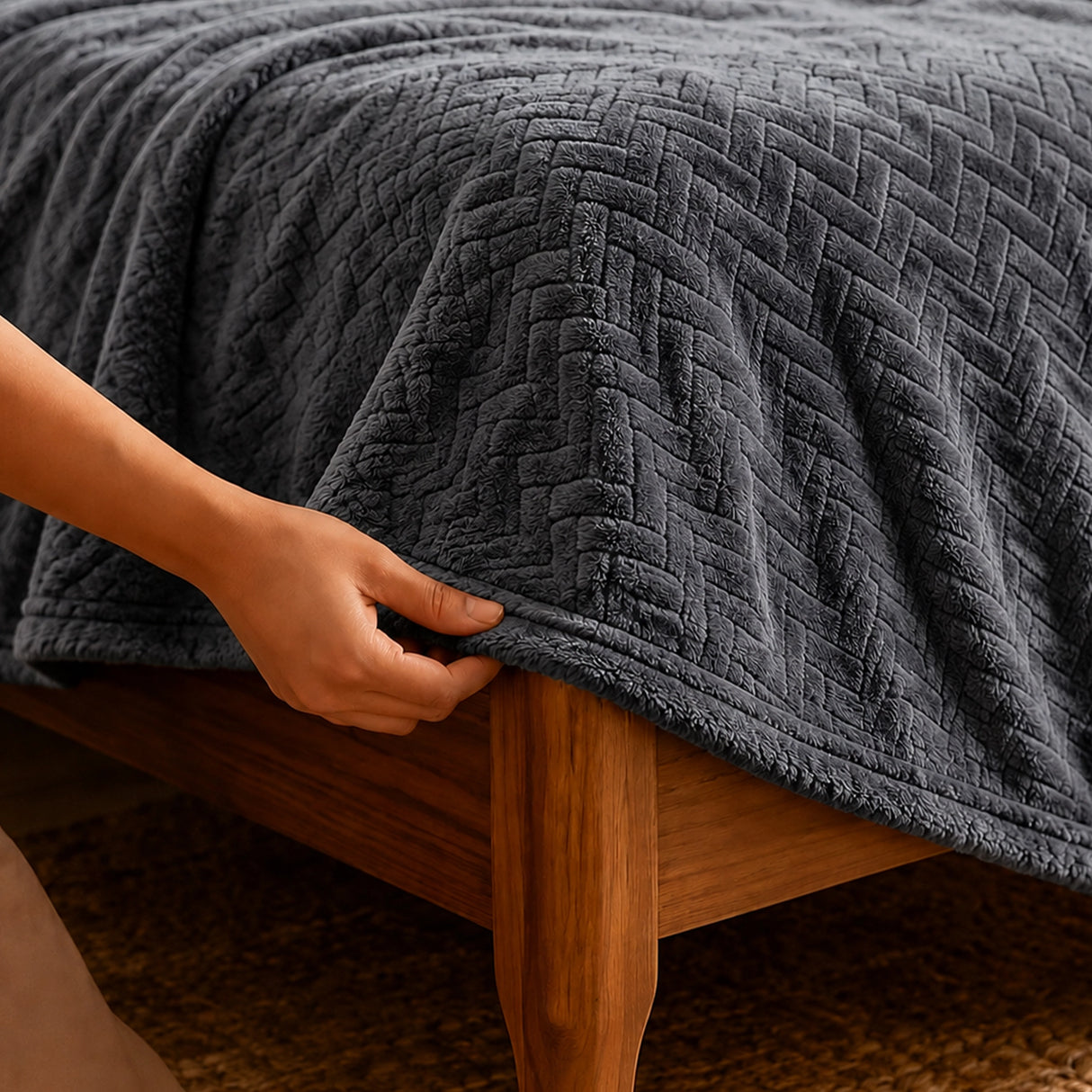 Fort Mellow - Wave Plush Blanket (Grey)