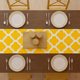 Imprimer Quatrefoil - Printed Dining Table Runner (Yellow)