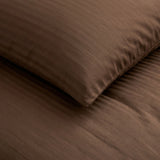 Breton Mellow - Satin Striped Duvet Cover (Brown)