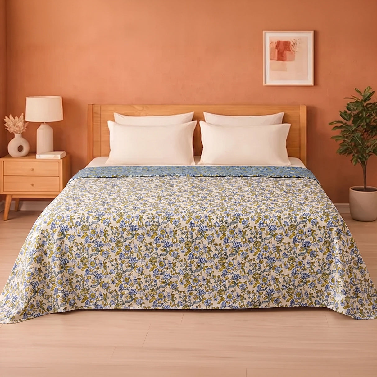 Imprimer Sage - Printed Dohar (Aqua Green & White)