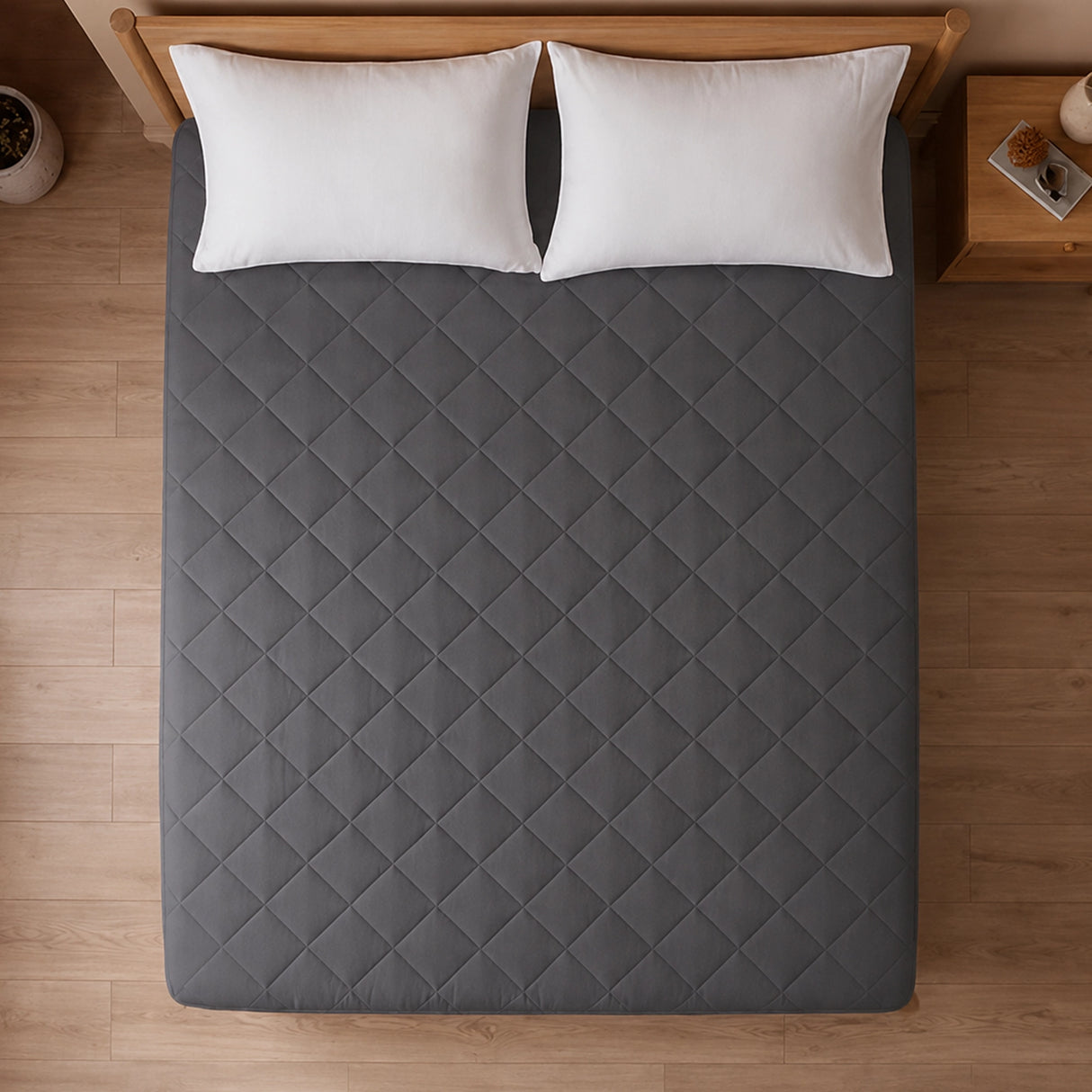 Ombre - Pure Shield Solid Quilted Mattress Protector (Grey)
