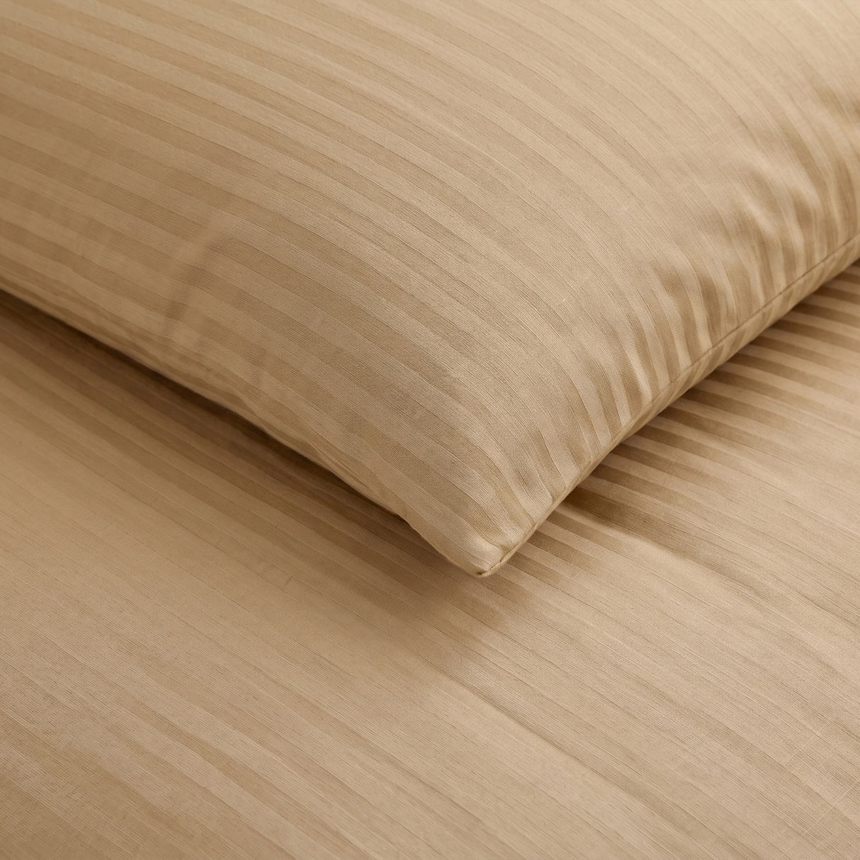 Breton Mellow - Satin Striped Duvet Cover (Taupe)