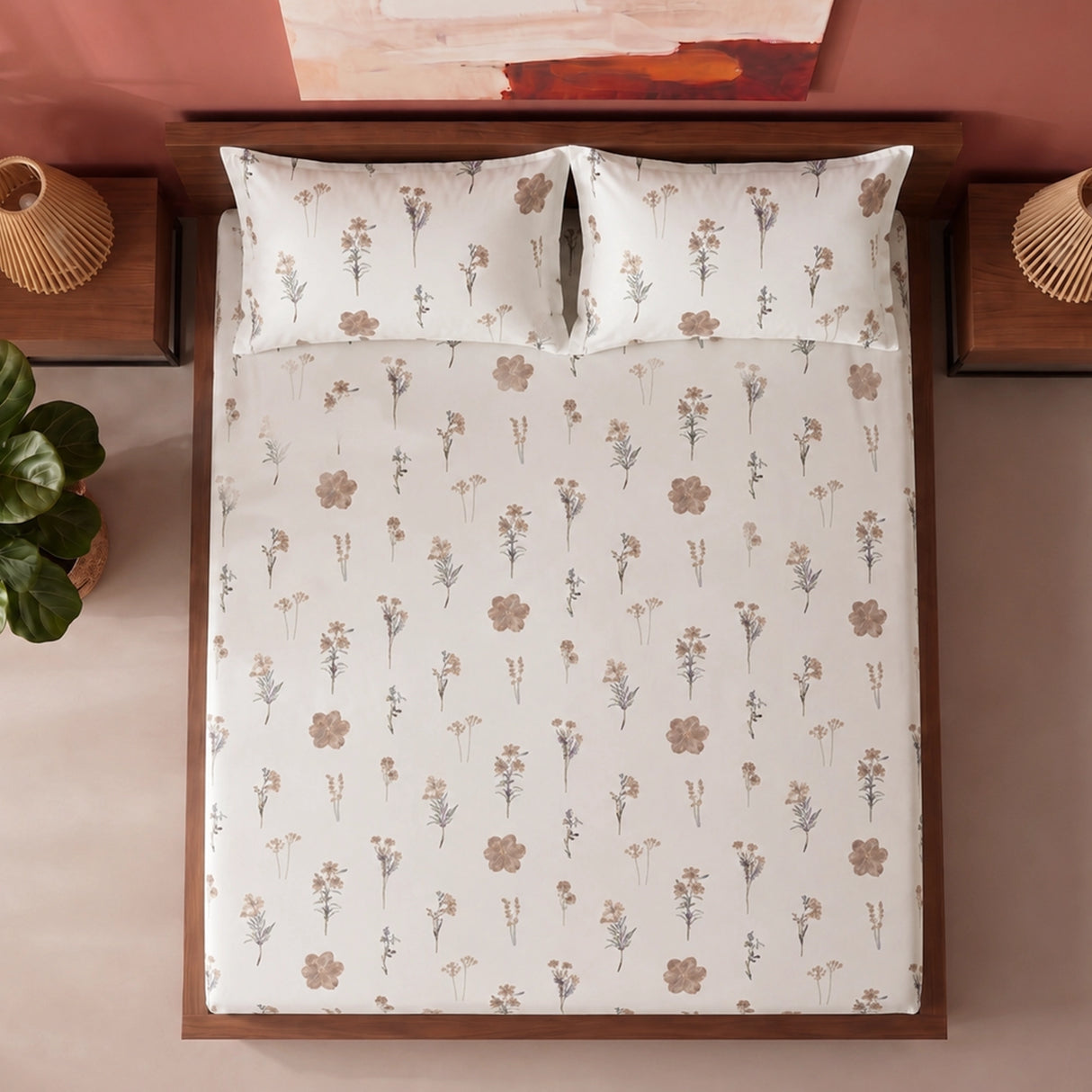 Prairie Charm - White Floral Fitted Sheet