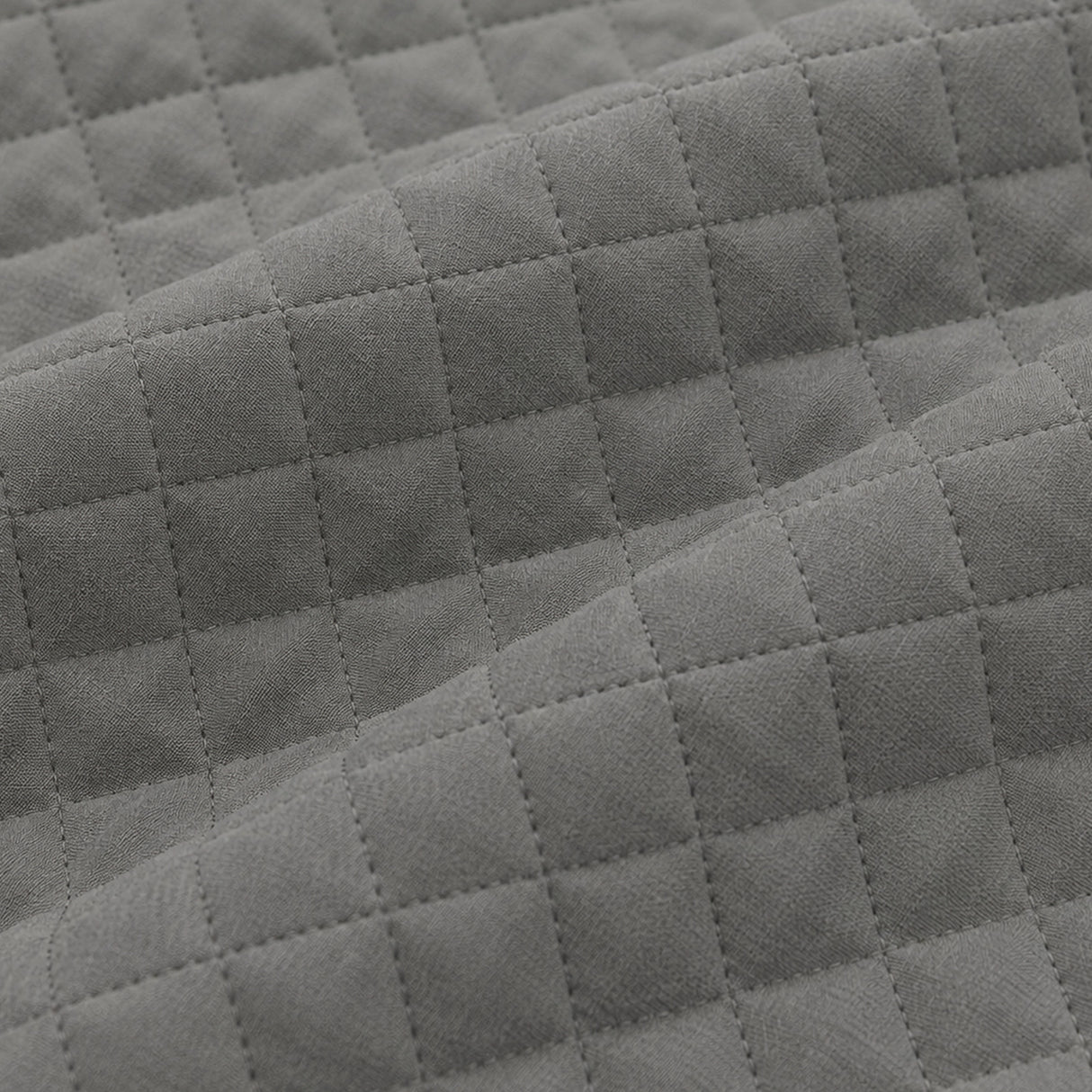 Quilted Velvet Sofa Cover with Tassels (Grey)