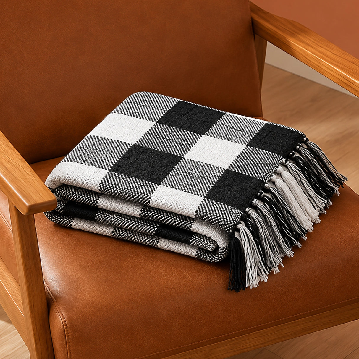 Breton Black Harlequin - Plaid Woven Throw