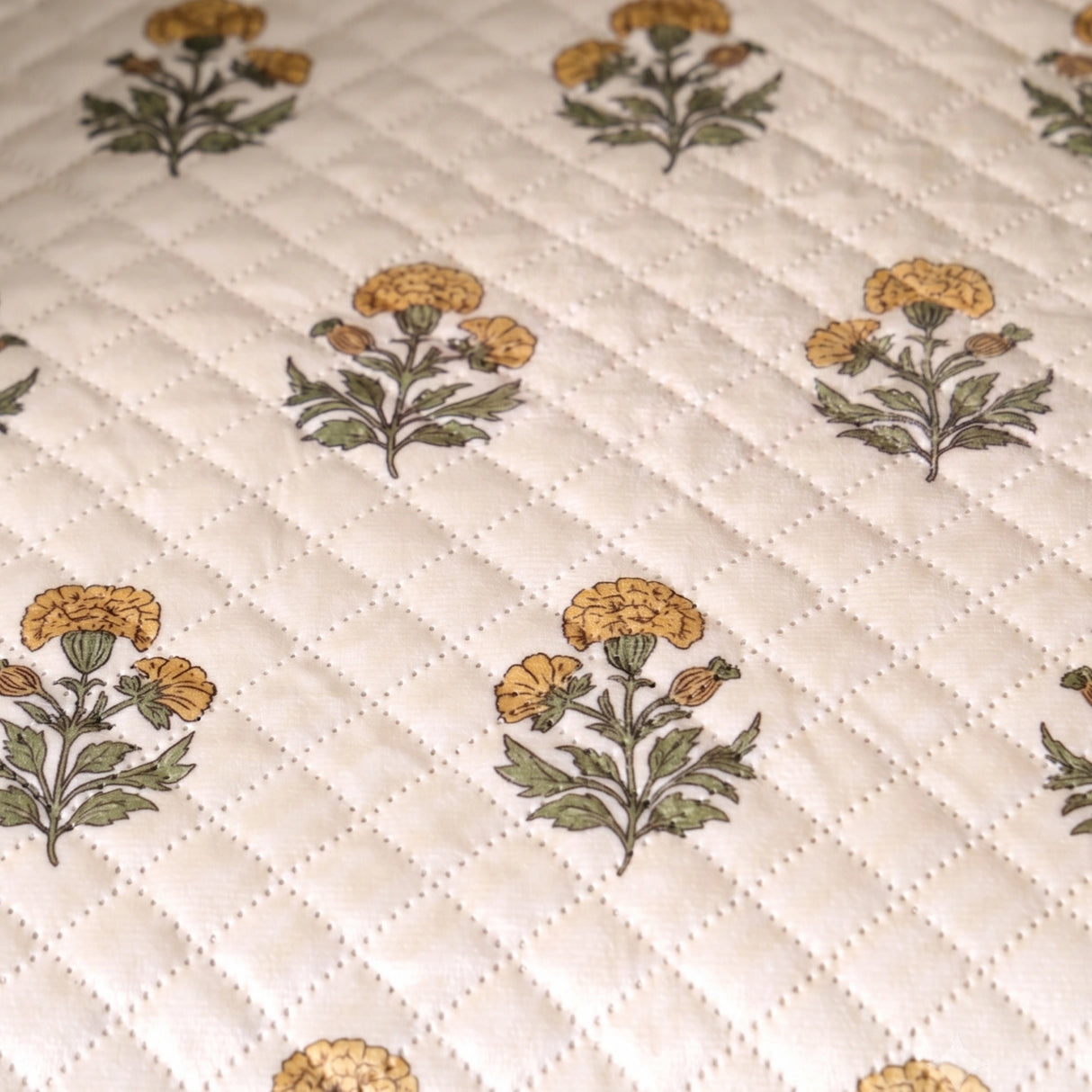 Meadow Bloom - Printed Sofa Cover (White)