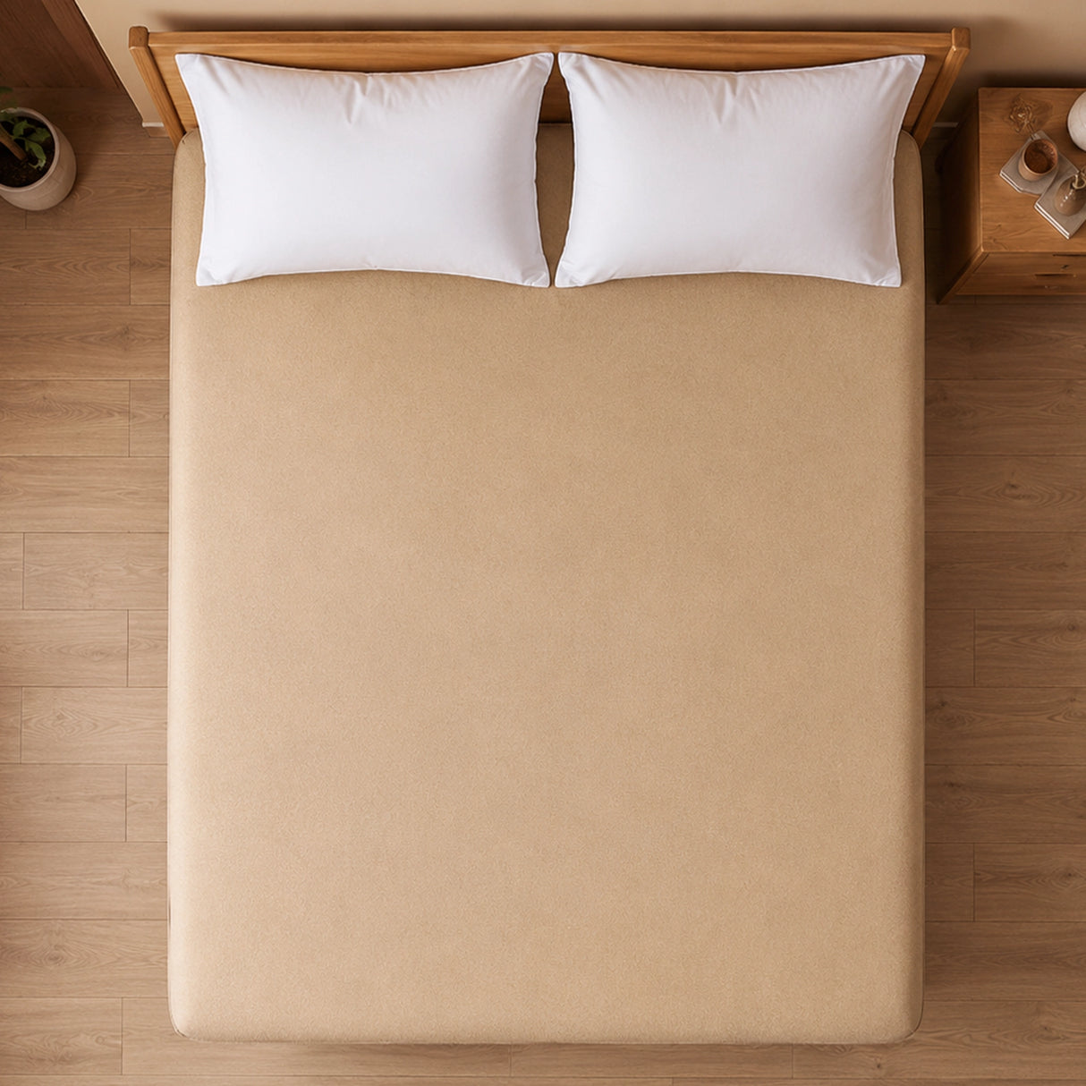 Fort - Terry Solid Mattress Protector (Beige)