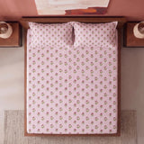 Soft Serenade - Floral Fitted Sheet (Peach)
