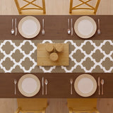 Imprimer Quatrefoil - Printed Dining Table Runner (Grey)