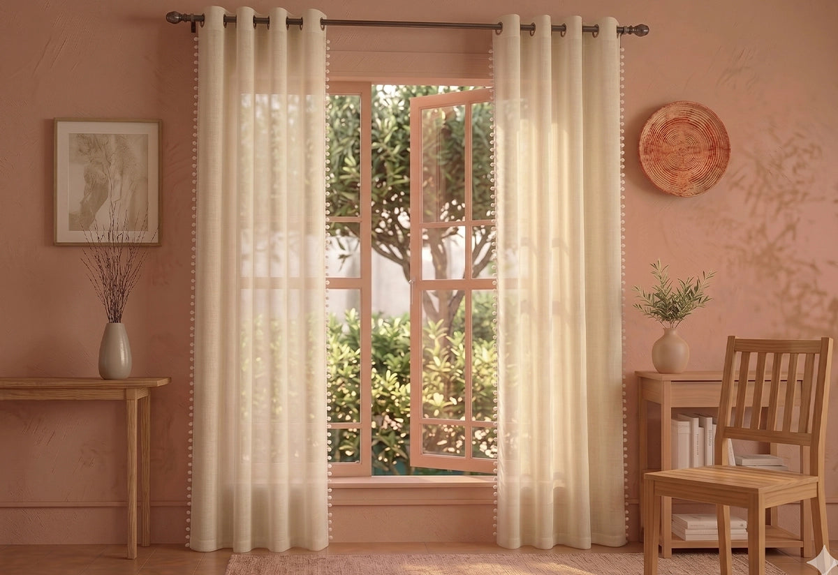 Fort Handpicked Breeze - Beige Sheer Curtain