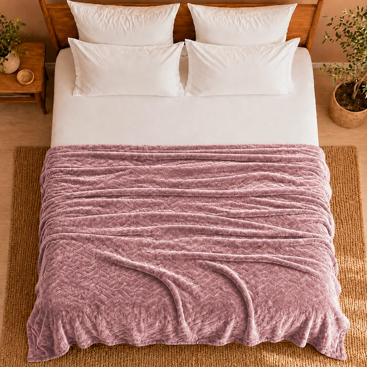 Fort Mellow - Wave Plush Blanket (Pink)