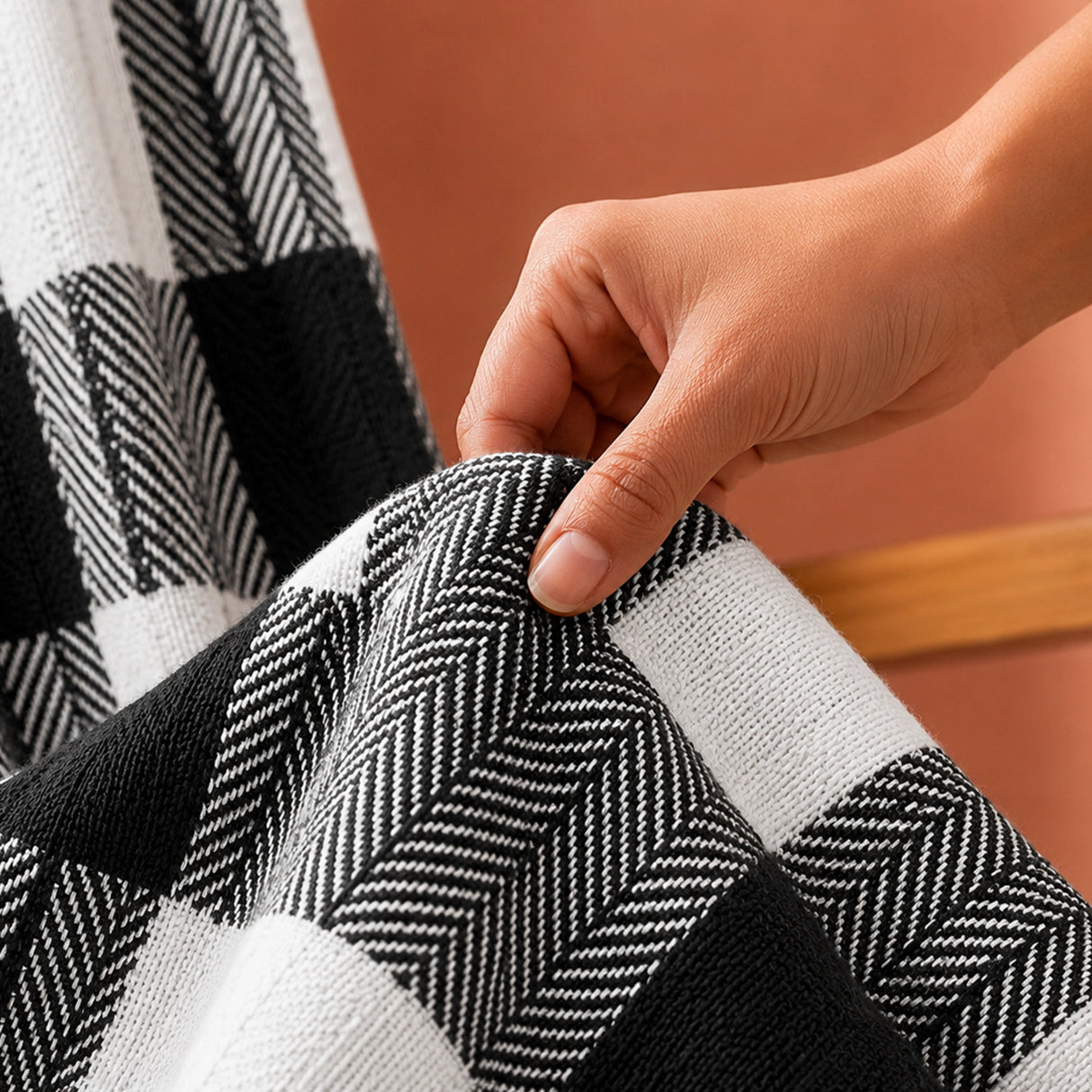 Breton Black Harlequin - Plaid Woven Throw