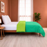 Fort - Box Stitch Duvet Comforter (Parrot Green & Aqua Green)