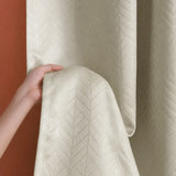 Fort Essential Embossed - Eyelet Black Backing Blackout Curtain (Off White)