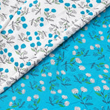 Imprimer Fresco - Floral Printed Dohar (Turquoise & White)