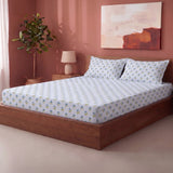 Soft Serenade - Floral Fitted Sheet (Blue)