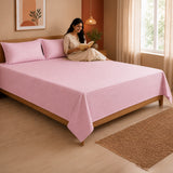Breton Nap - Satin Stripes Bedsheet (Baby Pink)
