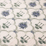 Imprimer Meadow - Floral Printed Dohar (Light Grey & Green)