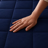 Ombre - Pure Shield Solid Quilted Mattress Protector (Navy Blue)