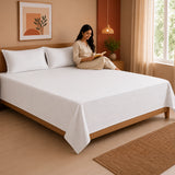 Breton Nap - Satin Stripes Bedsheet (White)