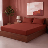Fort Sublime - Solid Fitted Bedsheet (Maroon)