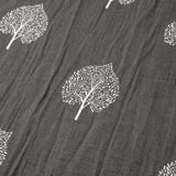 Imprimer Bloom - Leaflet Printed Dohar (Dark Grey & White)