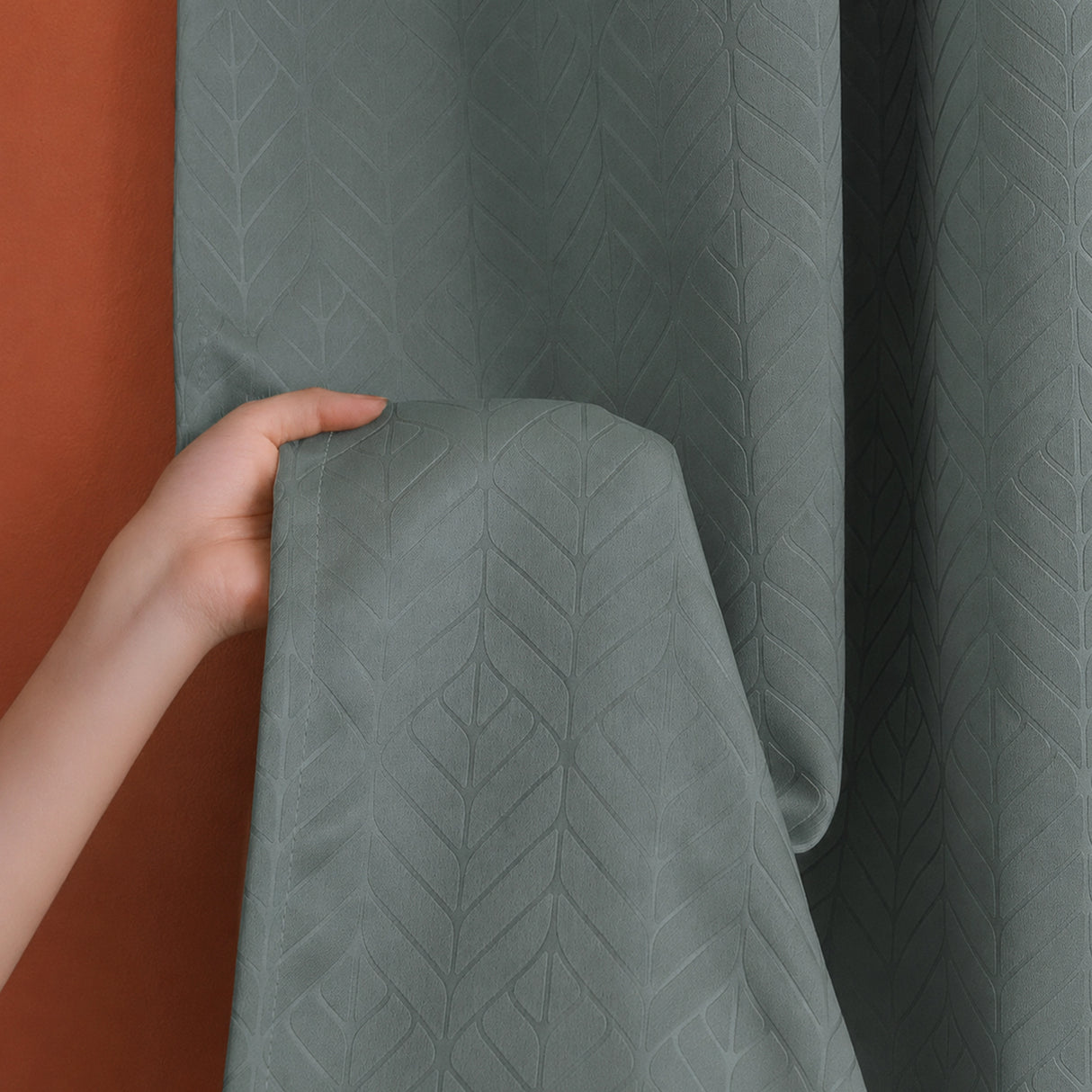 Fort Essential Embossed - Rod Pocket Black Backing Blackout Curtain (Grey)