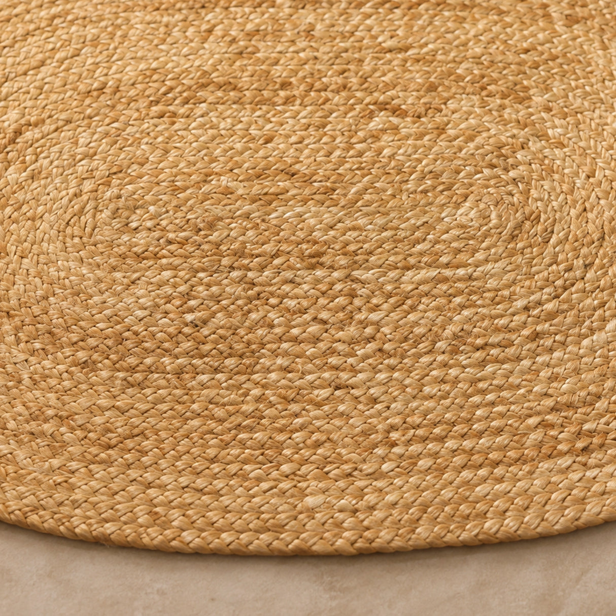 Solid Braided Jute Area Rug - Oval