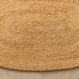 Solid Braided Jute Area Rug - Oval