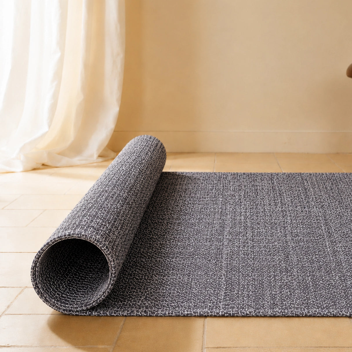 Tessitura Chromatic - Herringbone Cotton Rug (Grey & White)