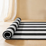 Breton Shadowplay - Plaid Rug (Black & White Stripe)
