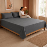 Breton Nap - Satin Stripes Bedsheet (Grey)