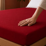 Fort - Terry Solid Mattress Protector (Maroon)