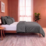 Breton Mellow - Satin Stripe Duvet Cover (Grey)