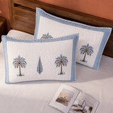 Blue Quilted Pillow Covers