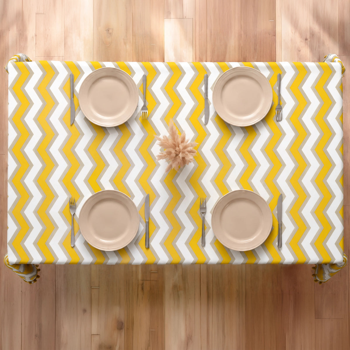 Imprimer Chevron - Printed Dining Table Cover (Yellow)