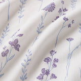 Blue & Purple Floral Flaux Eyelet Duck Curtain