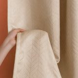 Fort Essential Embossed - Eyelet Black Backing Blackout Curtain (Beige)