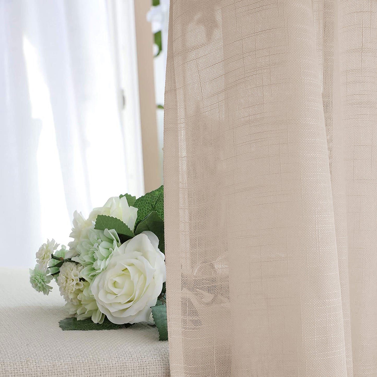 Fort Absolute - Rod Pocket Beige Sheer Curtain