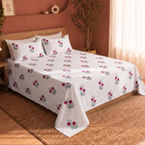 Imprimer Vignette - Floral Printed Bedsheet (Red)