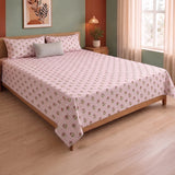 Soft Serenade - Floral Bedsheet (Peach)